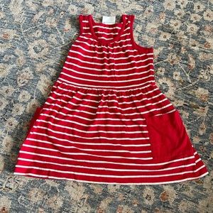 EUC Hannah Andersson size 100 (4T) red/white dress w/pocket
